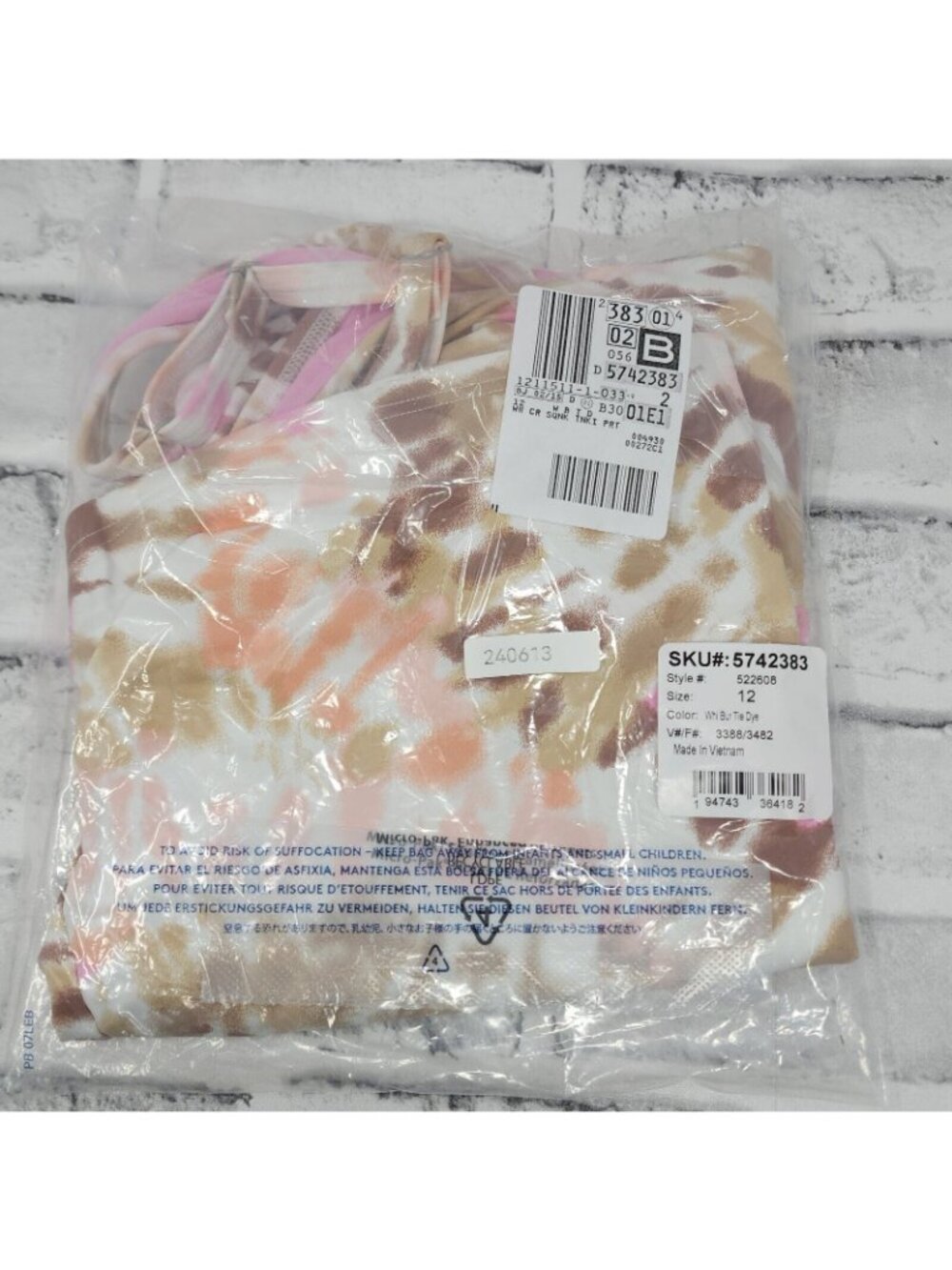 Lands End Tankini Swim Top Size 12 Square Neck Underwire Bra Swimsuit New - Picture 9 of 10